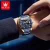 Men Watch Luxury Chronograph Quartz Watch Leather Waterproof Luminous Date Moon Phase Watches for Man Reloj