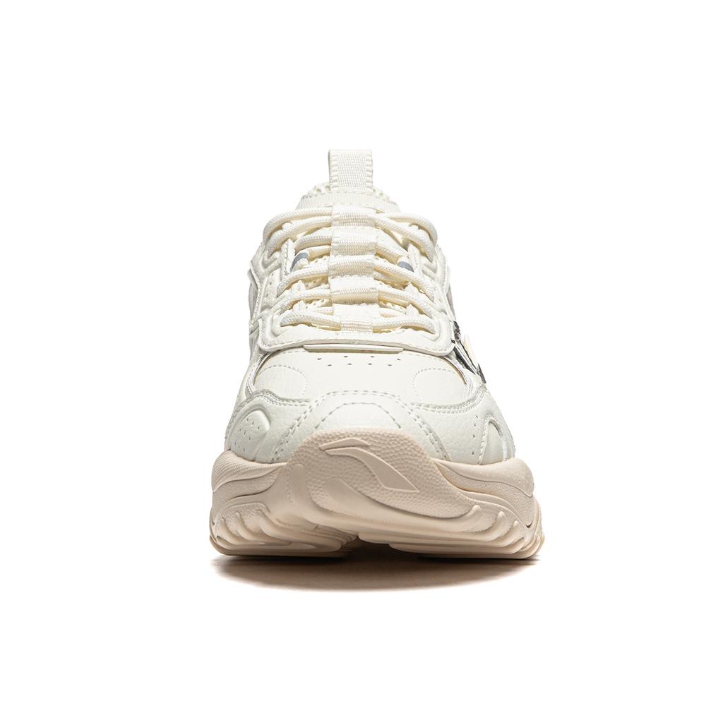 Li Ning Original Aspiration Slip Resistant Abrasion Resistant Low Top Casual Shoes Women's Ecru AGCU190-2