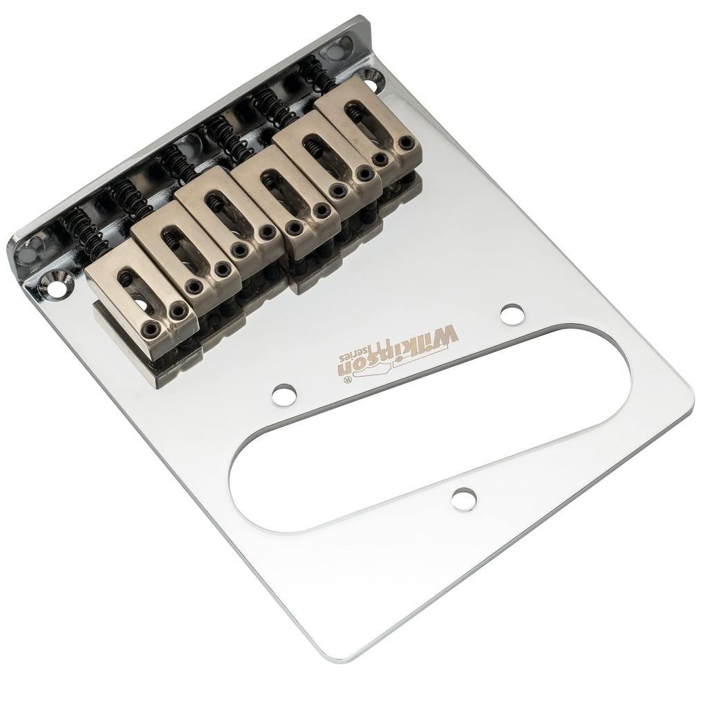 Wilkinson WOT03 10.5mm Telecaster Bridge with Modern 6-Way Saddles for American Standard Tele TL Electric Guitars, Chrome
