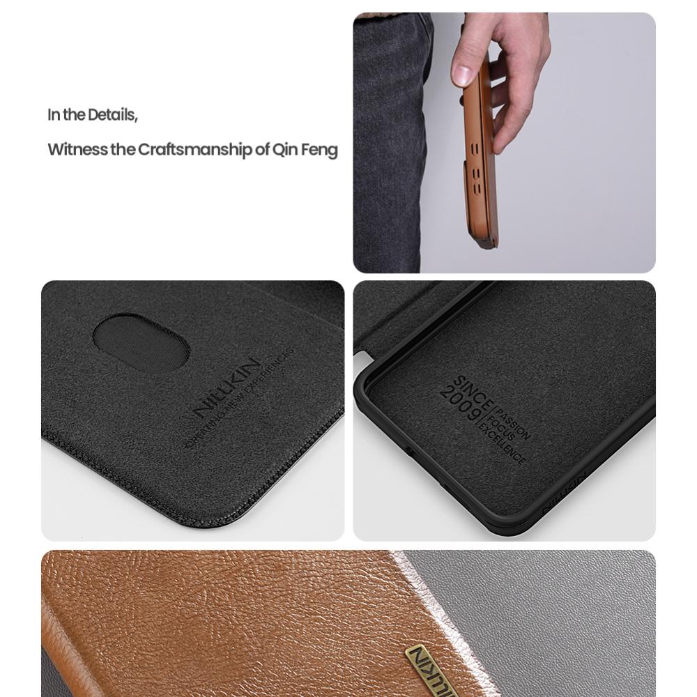 NILLKIN Für Samsung Galaxy S25 Edge Handyhülle Qin Pro Lederhülle Kameraschutz Rückseite