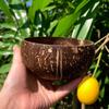 Wholesale Natural Coconut Bowls For Serving Dishes Salad Oatmeal Yogurt Reusable Wooden Coconut Shell Bowl Kitchen Tableware Set