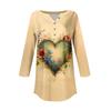 Tee Shirts For Women Fall Casual 3/4 Long Sleeve Button Shirts Sweatshirt Vintage  Top Pullover