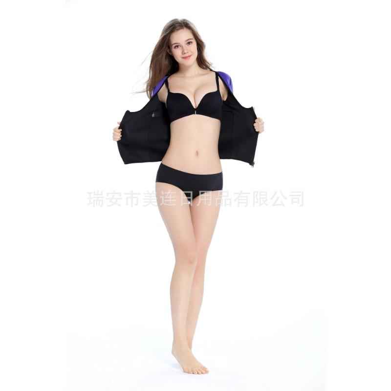 Women Zipper Short Sleeve Corset Tummy Control Breast Support Body Shaper Yoga Shapewear