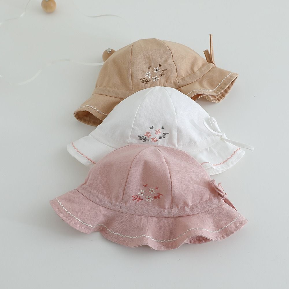 Pleated Baby Sunhat Flower Toddle Fisherman Hat Soft Infant Bucket Hat  Boy