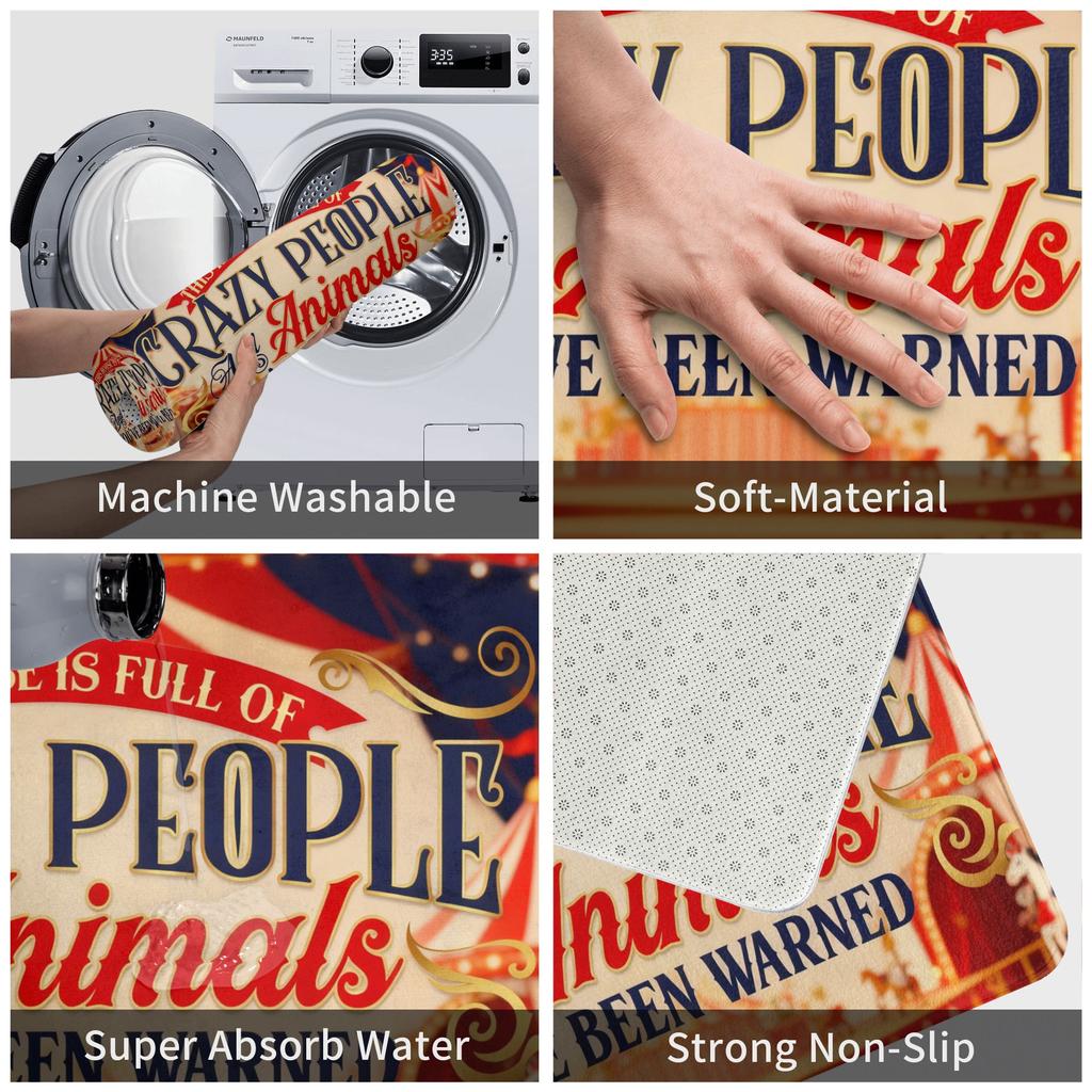 This House Is Full Of Crazy People And Animals Front Door Mat Anti-Slip Outdoor Doormat Floor Bathroom Entrance Rug Carpet