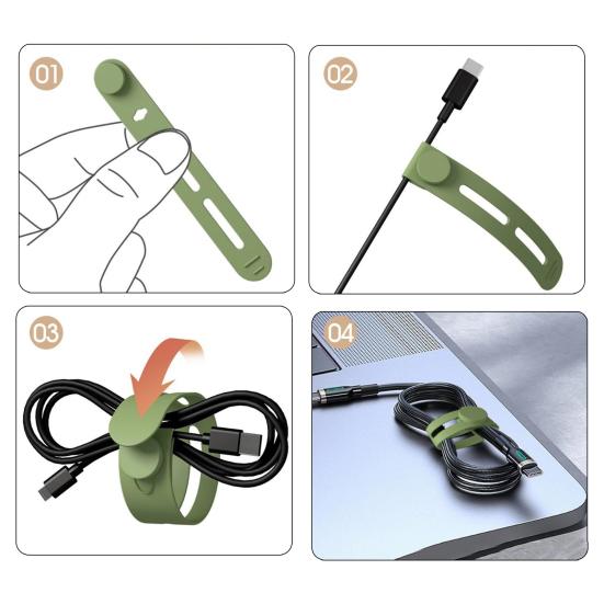 20Pcs Data Cable Ties Waterproof Elastic Clear Marking Cable Ties Lightweight Cord Organizers with Logo Patches Wire Processors