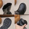 Children Leather Boots Classic Cowboy Embroidery Girls Long Booties Kids Winter Round Toe Soft Snow Shoes Fashion Snow Boots