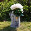 Religious Prayer Angel Decorations Commemorative Resin Crafts with Books Vases Flower Pots Crosses - Ornaments for Garden