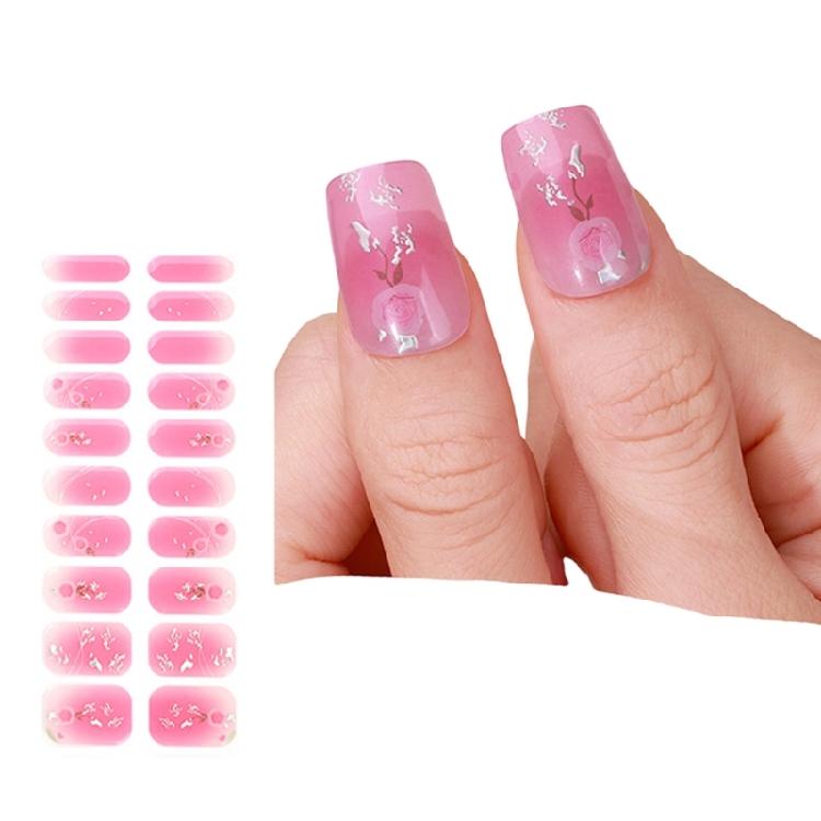 Nails Polish Stickers Semi Cured Gels Nail Strips Light Required Gels Wraps