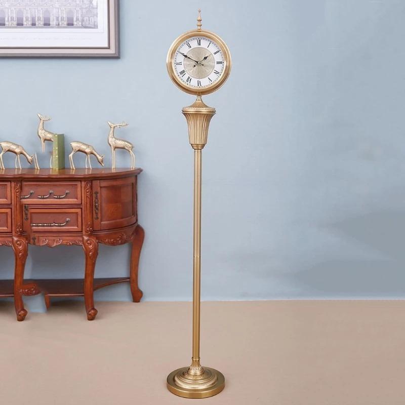 Antique Style Floor Clock Luxury Silent Standing Clocks Retro European Desk Clock for Living Room Decoration and Accessories