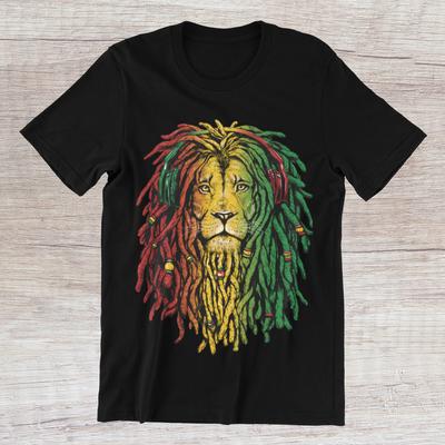 RASTAFARI ZION JUDAH LION  Bob Marley Jamaican Reggae Ringspun Cotton Tee Unisex T-Shirt