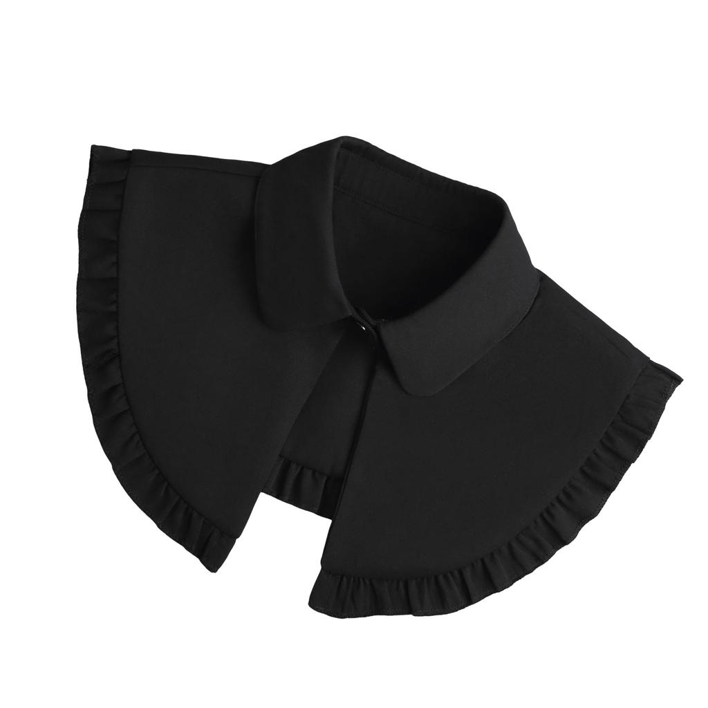 Châle Écharpe à Revers Amovible pour Femmes Filles Style Français Vintage Collier Capelet Décoratif Couleur Unie