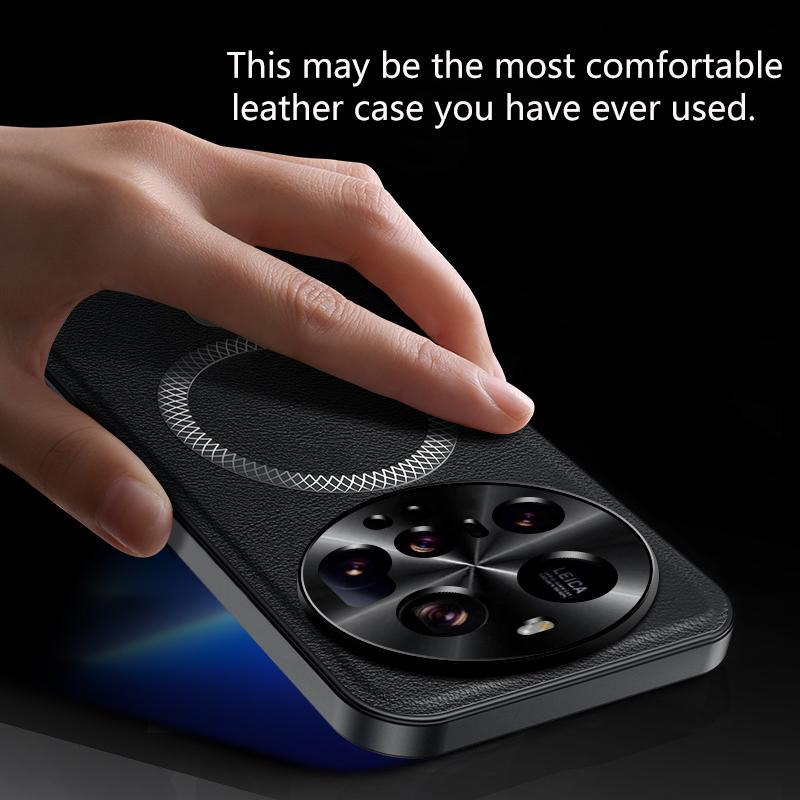 Pro Xiaomi 15 Ultra Pouzdro Magnetické Elegantní Kožené Odolné proti opotřebení Objektiv Plně Krytý Protiskluzový Úchop Kryt Okraje Skořepina