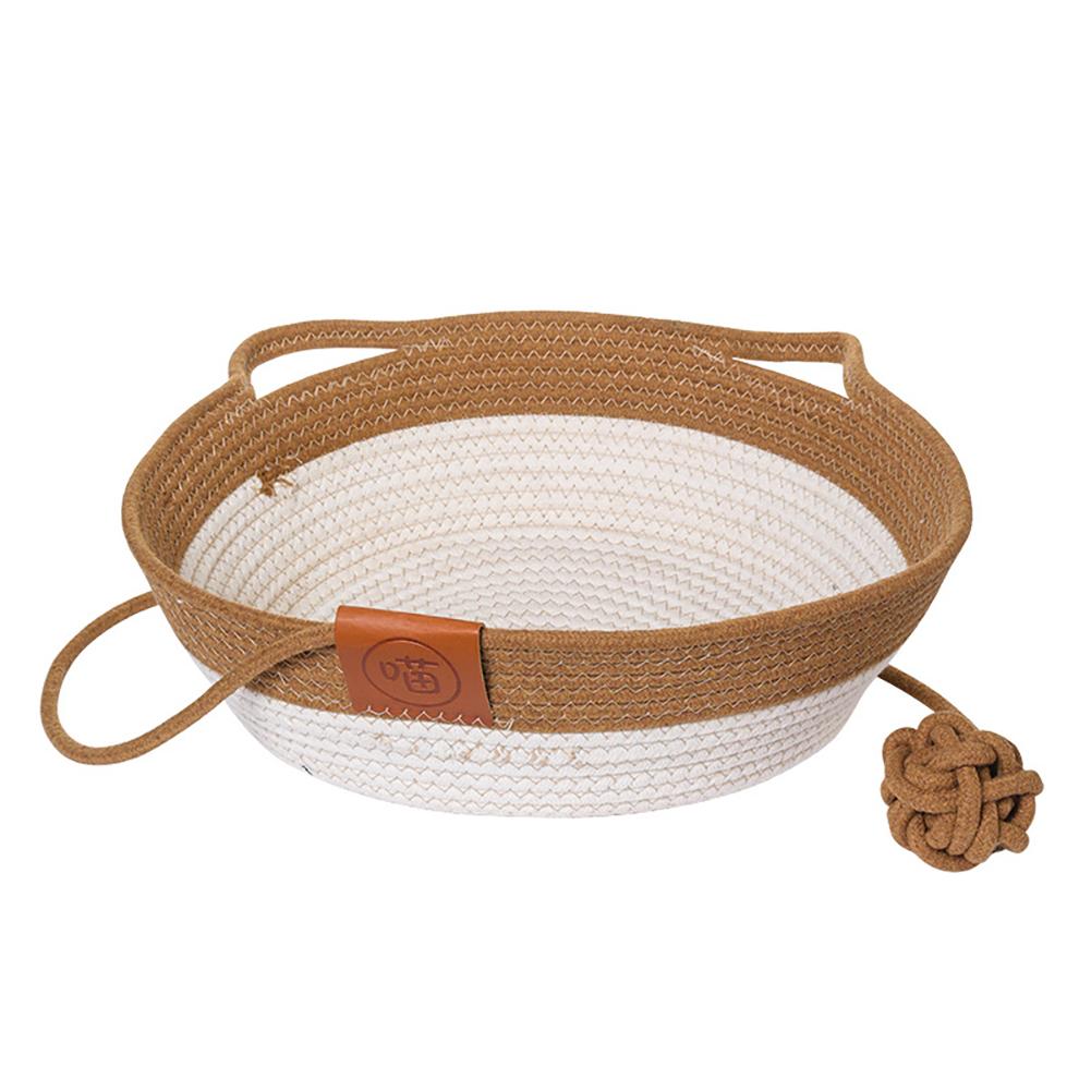 Manual Rattan Woven Cat Nest Winter Warm Cat Bed House Cat Scratch Board Pet Accessories For Dogs Cats