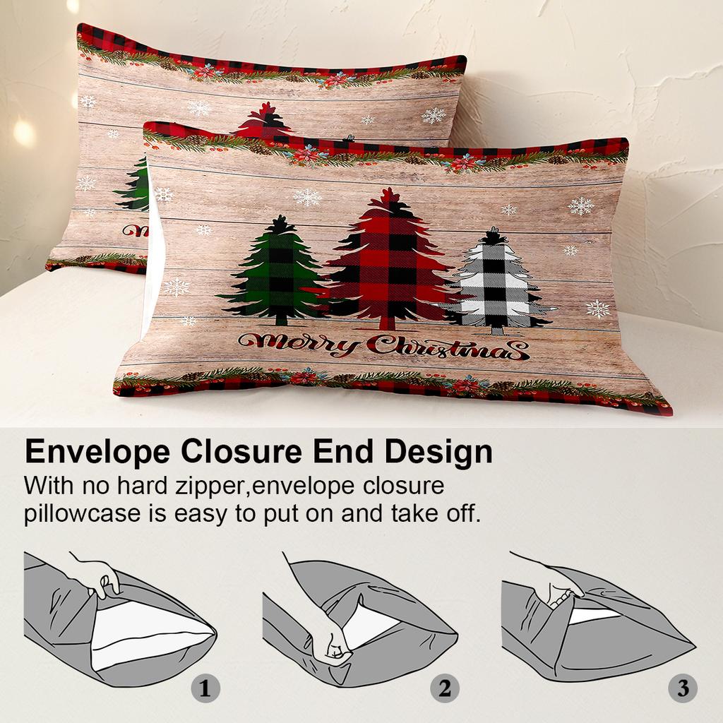 3 szt./zestaw Świąteczny Zestaw Pościeli Renifer Bałwan Zawiera 1 Poszwę na Kołdrę i 2 Poszewki na Poduszki Miękki i Przyjazny dla Skóry