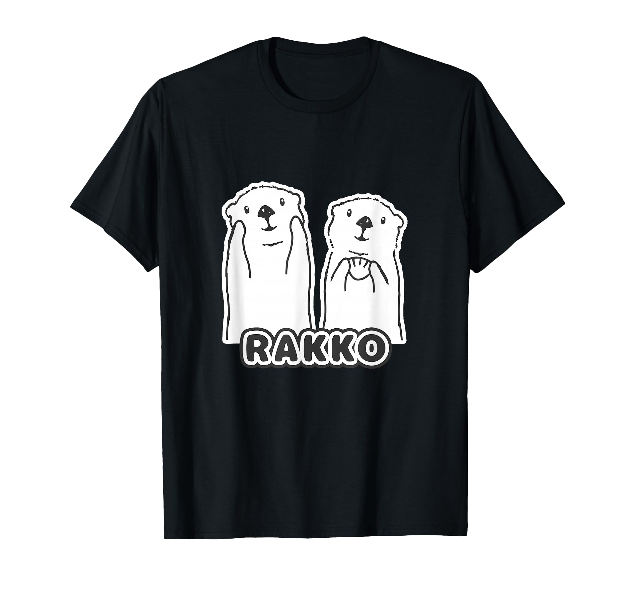 

Two Sea Otter Friends (Paw and Face) Simple [Animal Friends] Animal, Loose and Cute Character Gift T-Shirt