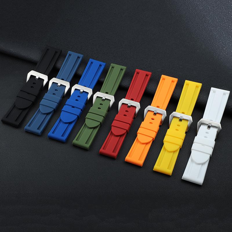 Silicone Watch Band for Panerai Strap Rubber Bracelet 22mm 24mm 26mm Men Women Sport Replacement Watch Band for Omega Belt
