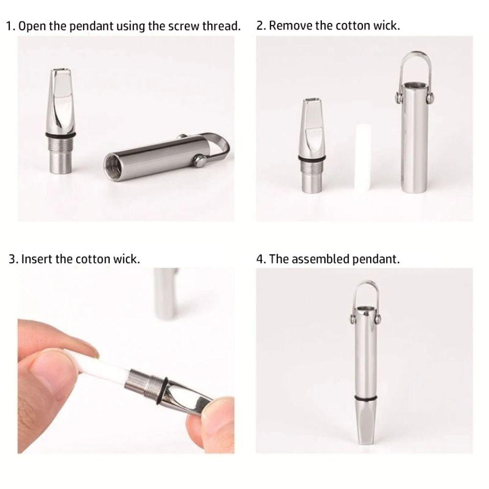 Achtsamkeitstrainings-Pfeifen-Halskette mit Baumwollkern Metall-Entspannungs-Halskette Tragbare Yoga-Halskette Halskette Yoga-Praxis