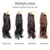 Synthetic Long Culry Hair Extension V-shaped One Piece Fluffy Invisible Hair Black Brown Hairpiece for Women