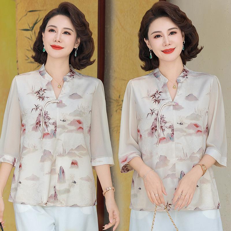Elegant Women s Slimming Summer Top – Stylish & Breathable Shirt 3XL (Recommended 120-135 jin) красный