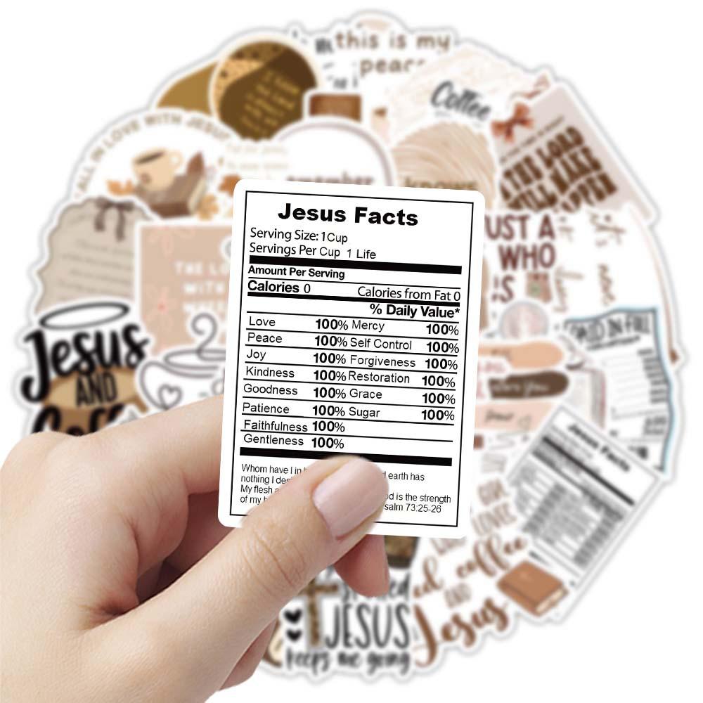 10/30/50pcs Bohemia Style Jesus and Coffee Motivational Phrases Stickers Vintage Art Graffiti Sticker DIY Notebook Guitar Laptop
