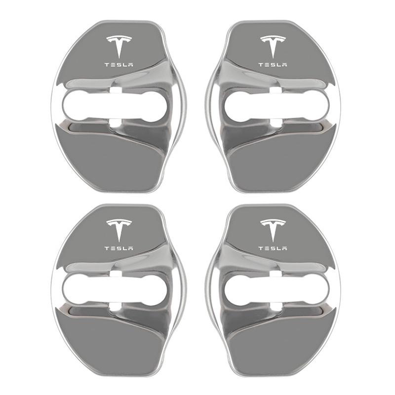 

4Pcs Stainless Steel Car Door Lock Buckle Cover Accessories For Tesla Model-3 Model-S Model-X Model-Y Cybertruck Roadster SpaceX