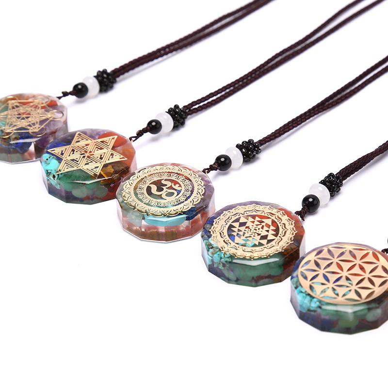 Orgonitový přívěsek Náhrdelník Om Léčení čaker Energie Meditace Šperky Ruční výroba