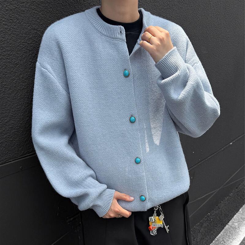 Мужской модный повседневный вязаный кардиган 3XL