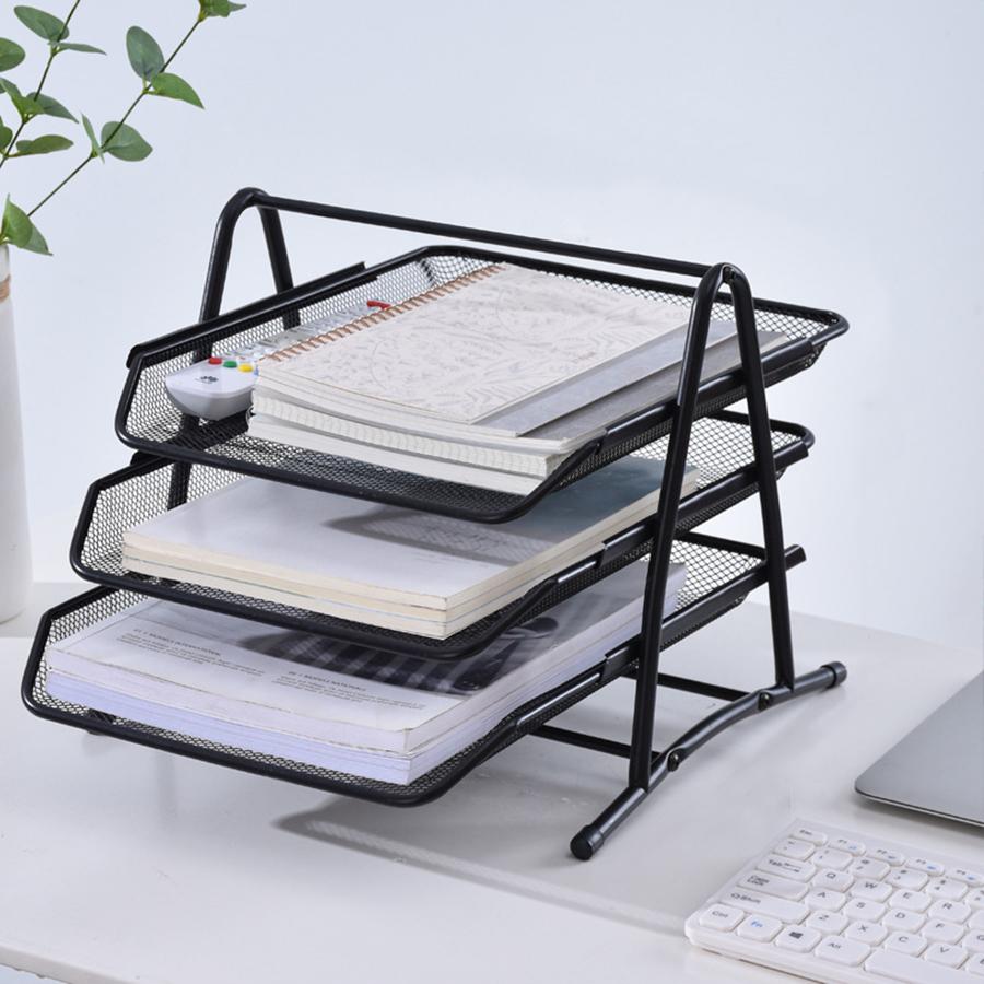 3 Tier Mesh Desk Organizers,Office Supplies Organizer,Desk Organizer Tray,File Storage,Mesh Paper Tray,File Organizer Tray