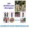 Leopard Cat Flower Elephant Pants Plus Size Adjustable Elastic High Waist Strap Unisex Man Women Print Thailand Casual Beach Bohemian Retro Vintage