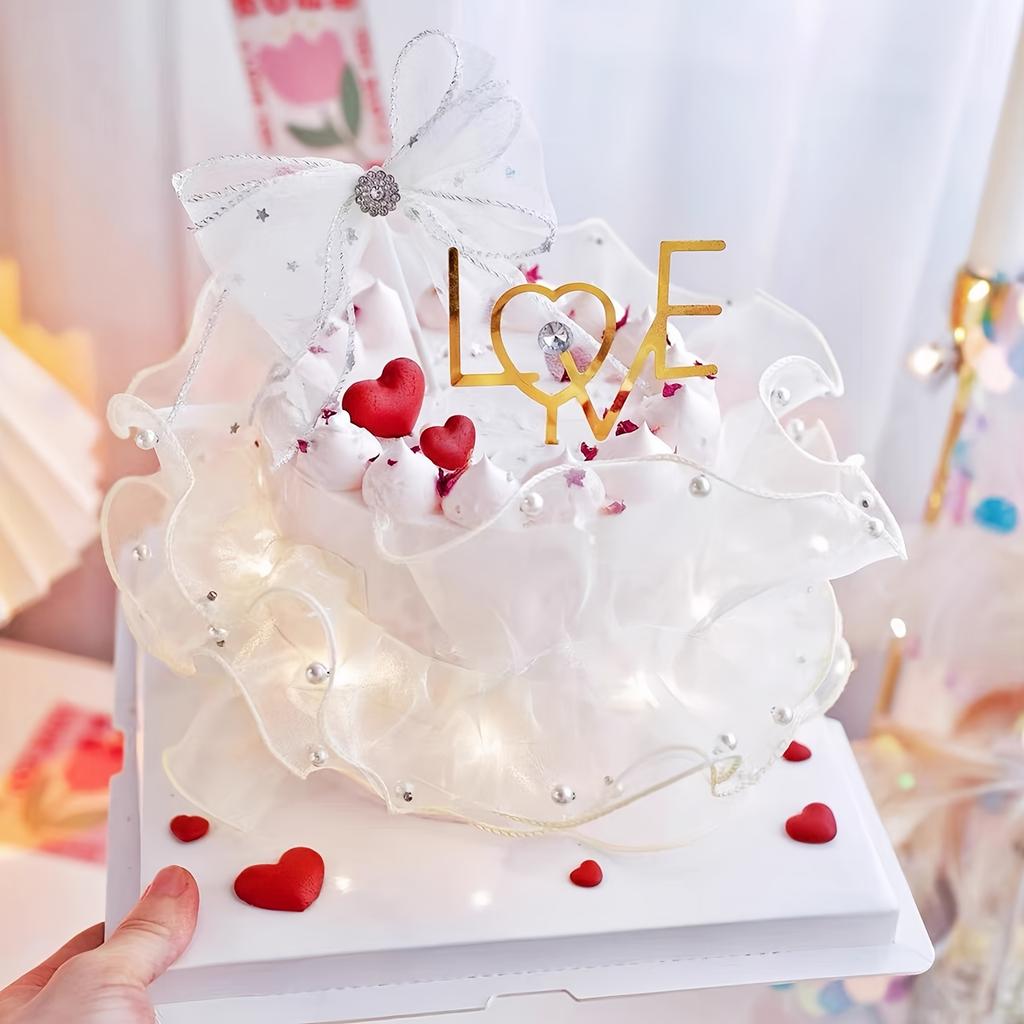 1roll 78.74inch 4.72inch Dense Pleated Beaded Snow Yarn Lace Ribbon Floral Packaging Ribbon Bouquet Ribbon Shiny Pearl Wave Gauze Ribbon