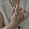 Trendy Retro Geometric Oval Ring: Adjustable, Light Luxury, Open Design for Women’s Index Finger