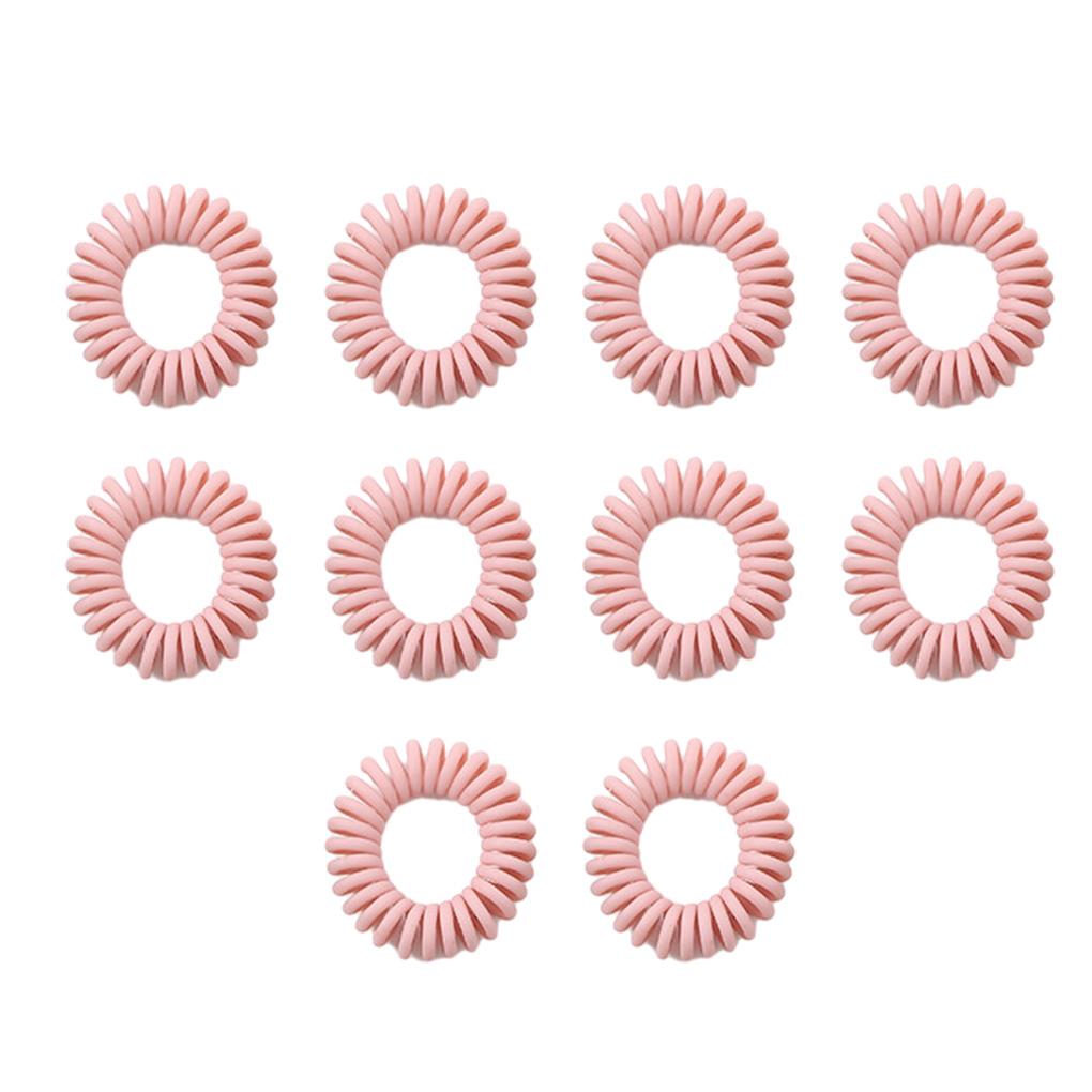 

10 Pieces Hair Ties Telephone Wire Elastic Hairband Seamless Spiral Head Band No Crease Headwear Ponytail Holder