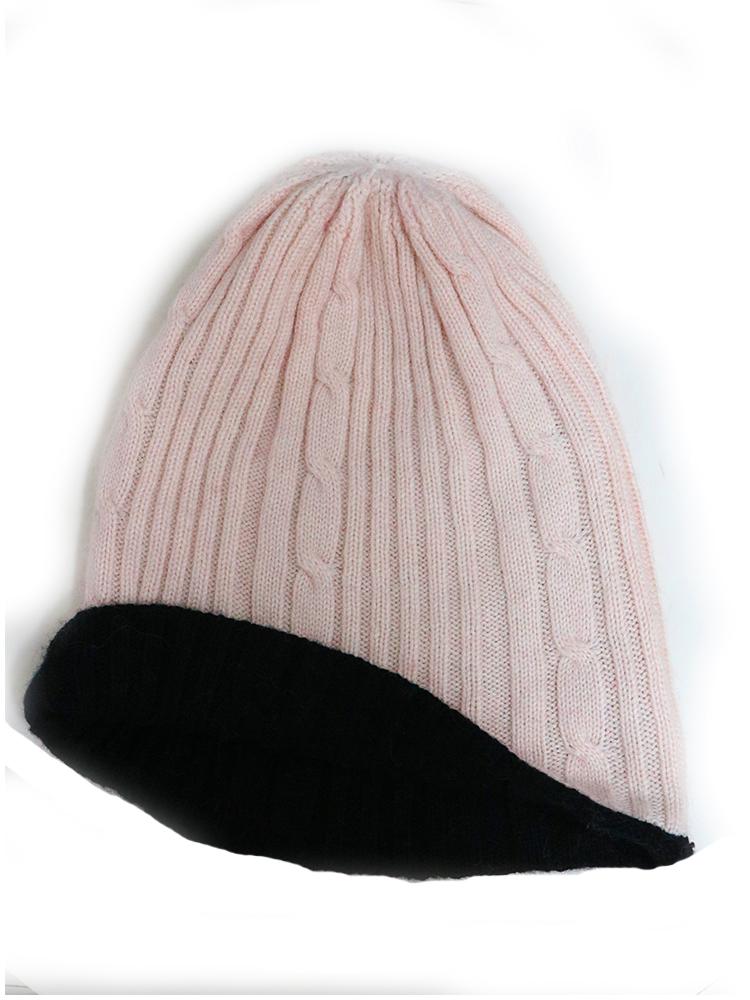 

100%Cashmere Double Sided Knitted Hat With Twisted Flowers For Men&Women Winter Color Blocked Twisted Flower High Elasticity Hat