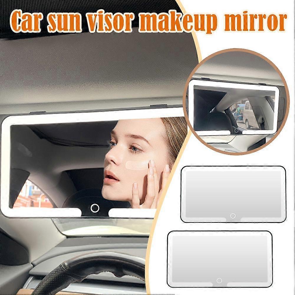 Rechargeable LED Car Sun Visor Makeup Mirror with 3Light Modes
