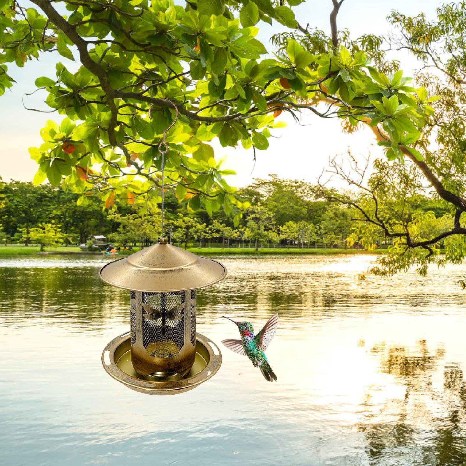 

Кормушка для птиц, Контейнер для корма, Компактный, Легкий и Универсальный, Украшение для Сада, Крыльца, Газона, Dragonfly Pattern