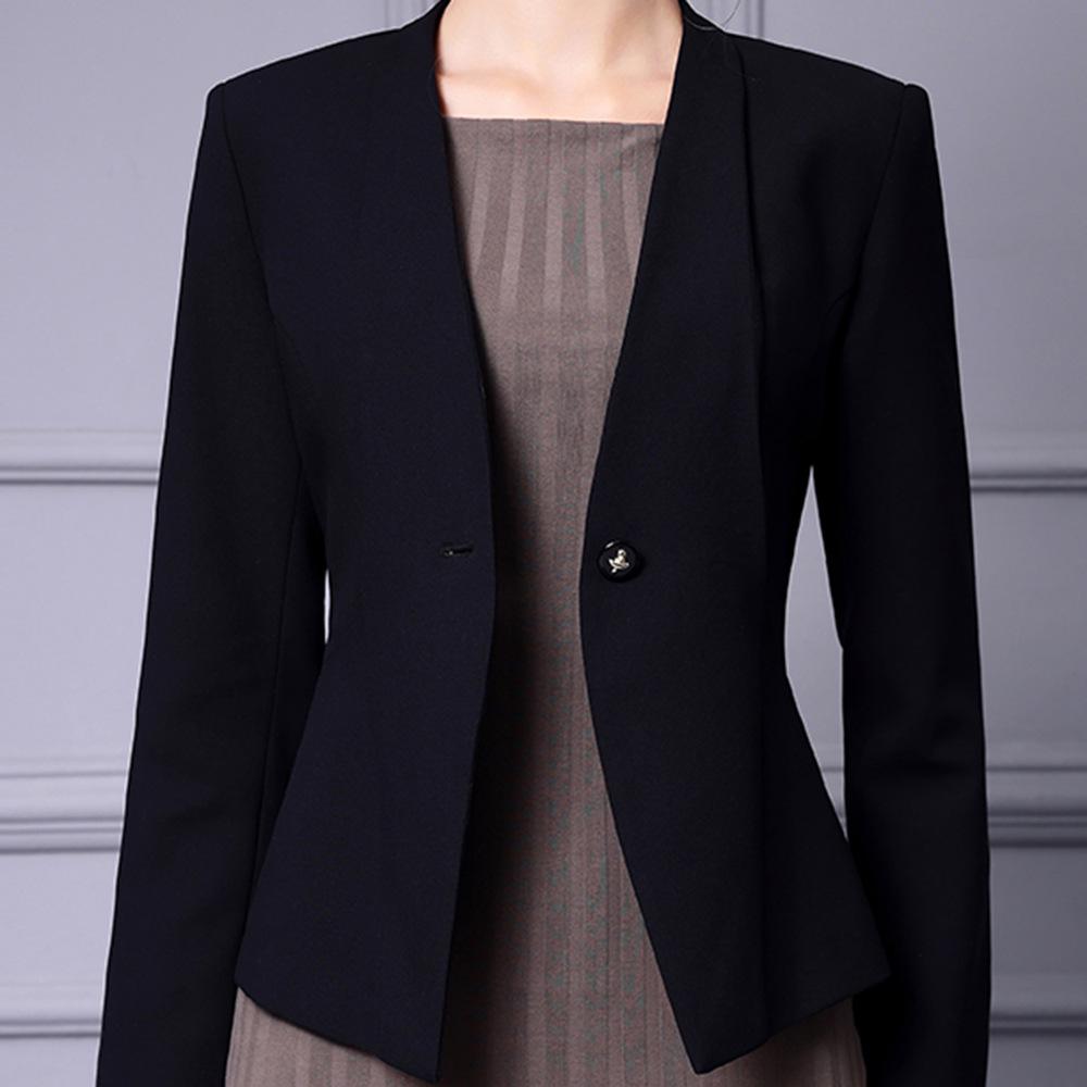 Zhili Women's Slim Black Suit Jacket - Elegant, Classy Spring 2025 Fashion