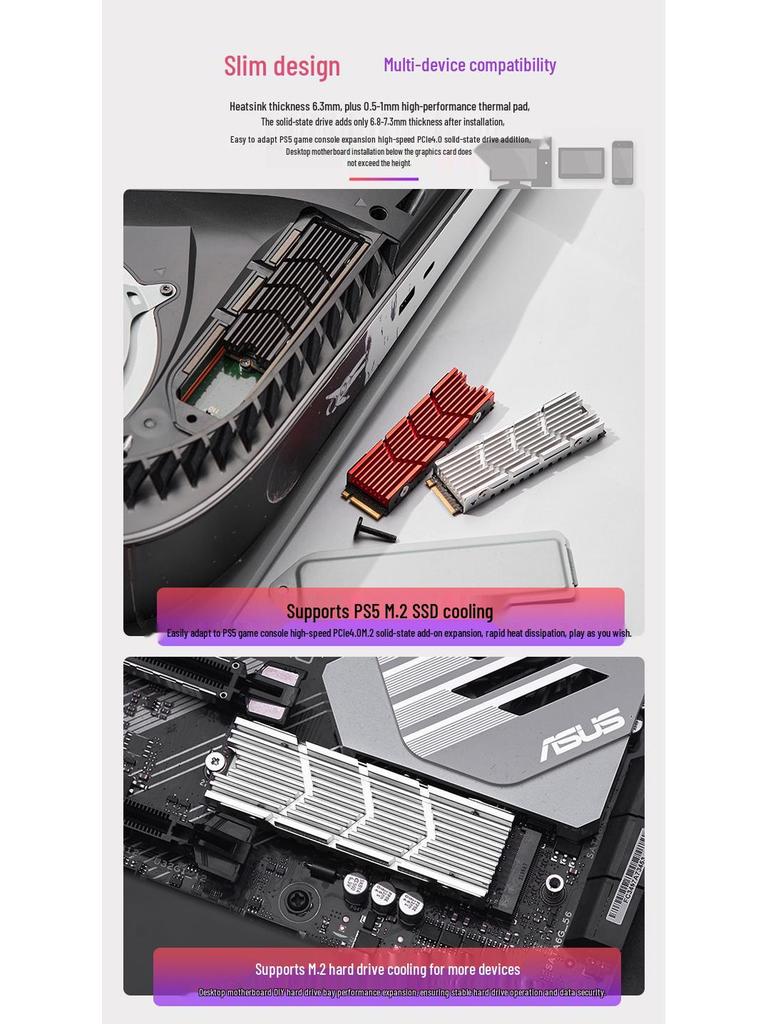 Iceberg M2 Pro SSD Cooler: Supports PS5 2280 NVMe M.2 Solid State Drives