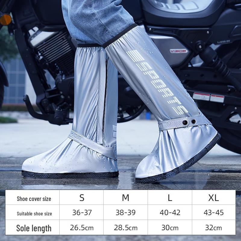 PVC Waterproof Anti-Slip Thickened Rain Boot Covers for Children and Adults, Wear-Resistant and High-Top Design, Suitable for Snow and Riding