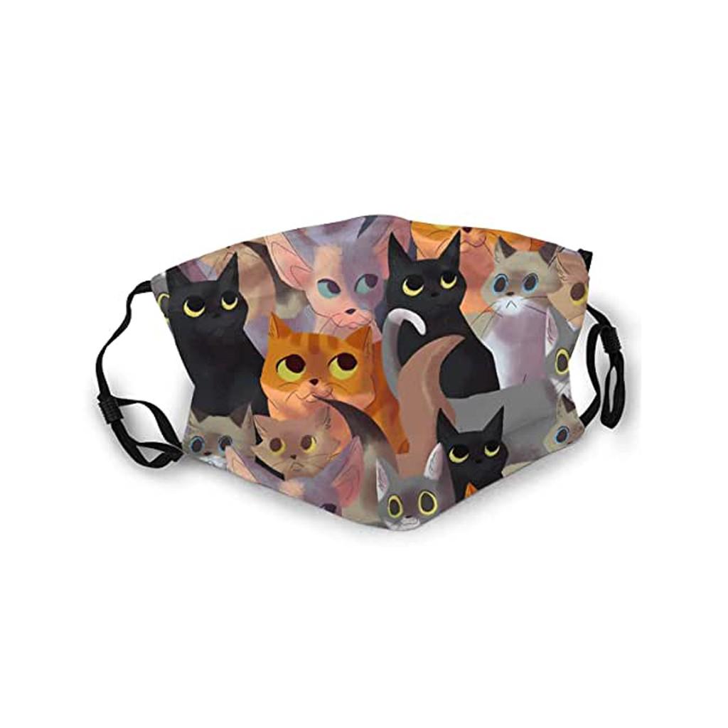 Face Mask Cats Print Ski Mask Women Men Cotton Face 