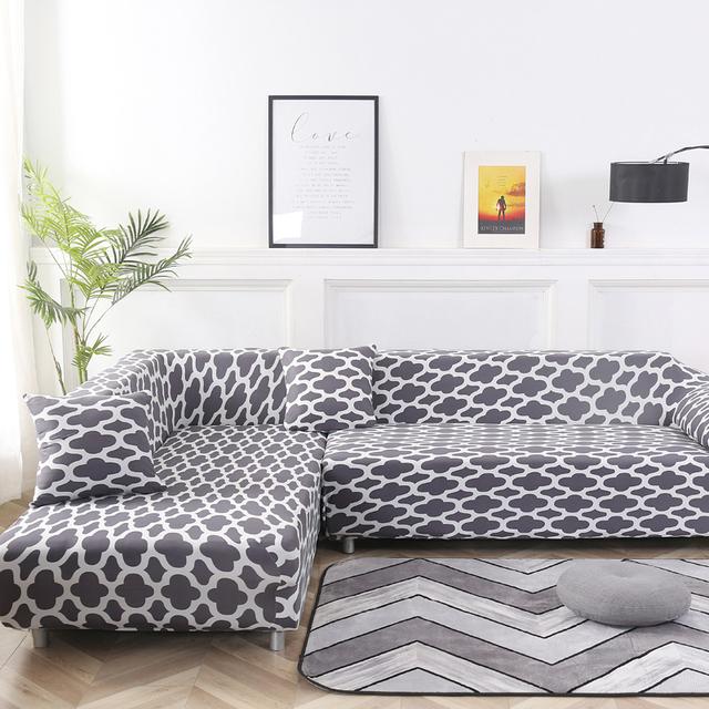 Geometric Corner Sofa Covers For Living Room Elastic Spandex Slipcovers Couch Cover Stretch Sofa Towel L Shape Need Buy 2pieces