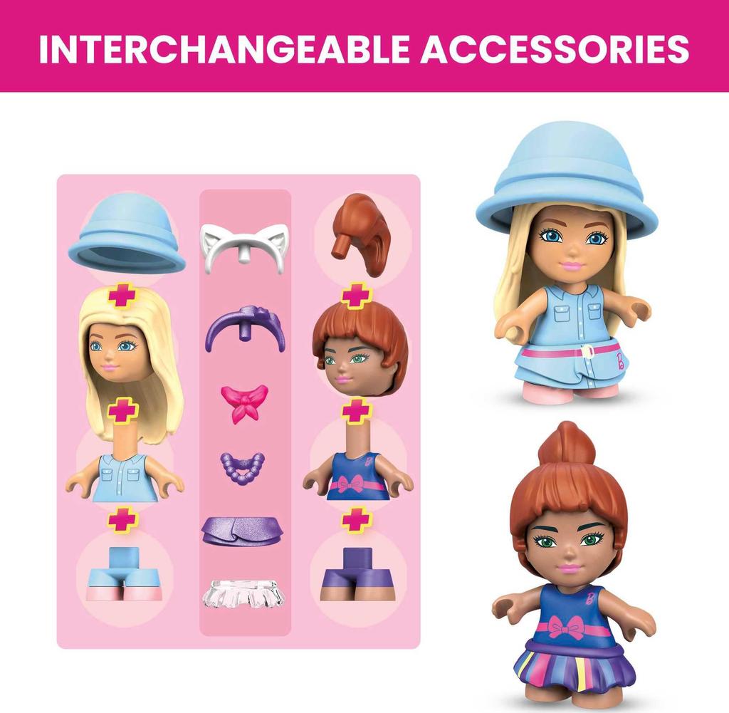 MEGA CONSTRUX Barbie Malibu House Building Blocks Set (Ages 5 and Up) 303 Pieces GWR34 Pink