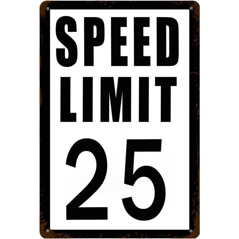 Panneaux en métal vintage « Pas de limite de vitesse » Affiches Plaque Décoration murale pour maison Bars Garage Café Clubs Pubs Affiches rétro Plaque