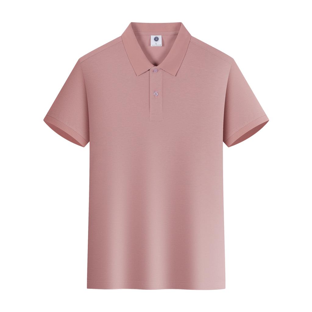 Summer Pure Cotton POLO Shirt Short-sleeved T-shirt Heavy Solid Color 220g Simple Lapel Top for Men and Women