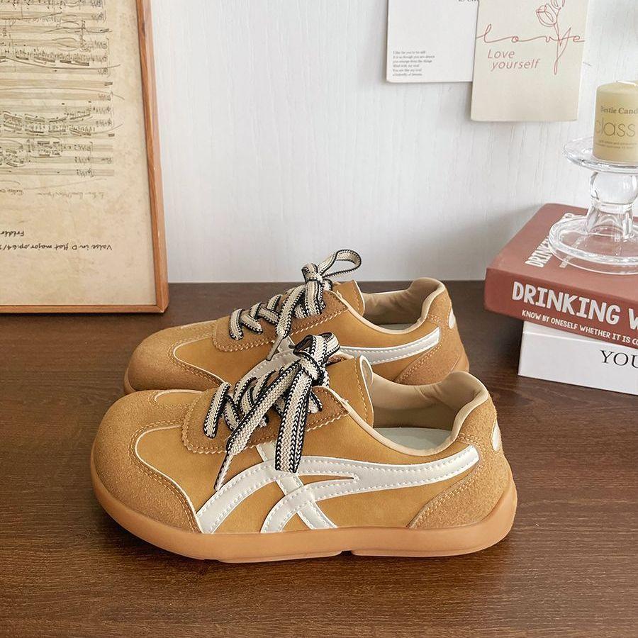 Maillard flat baseplate shoes women's autumn new niche design casual shoes female students versatile Forrest Gump shoes trendy shoes
