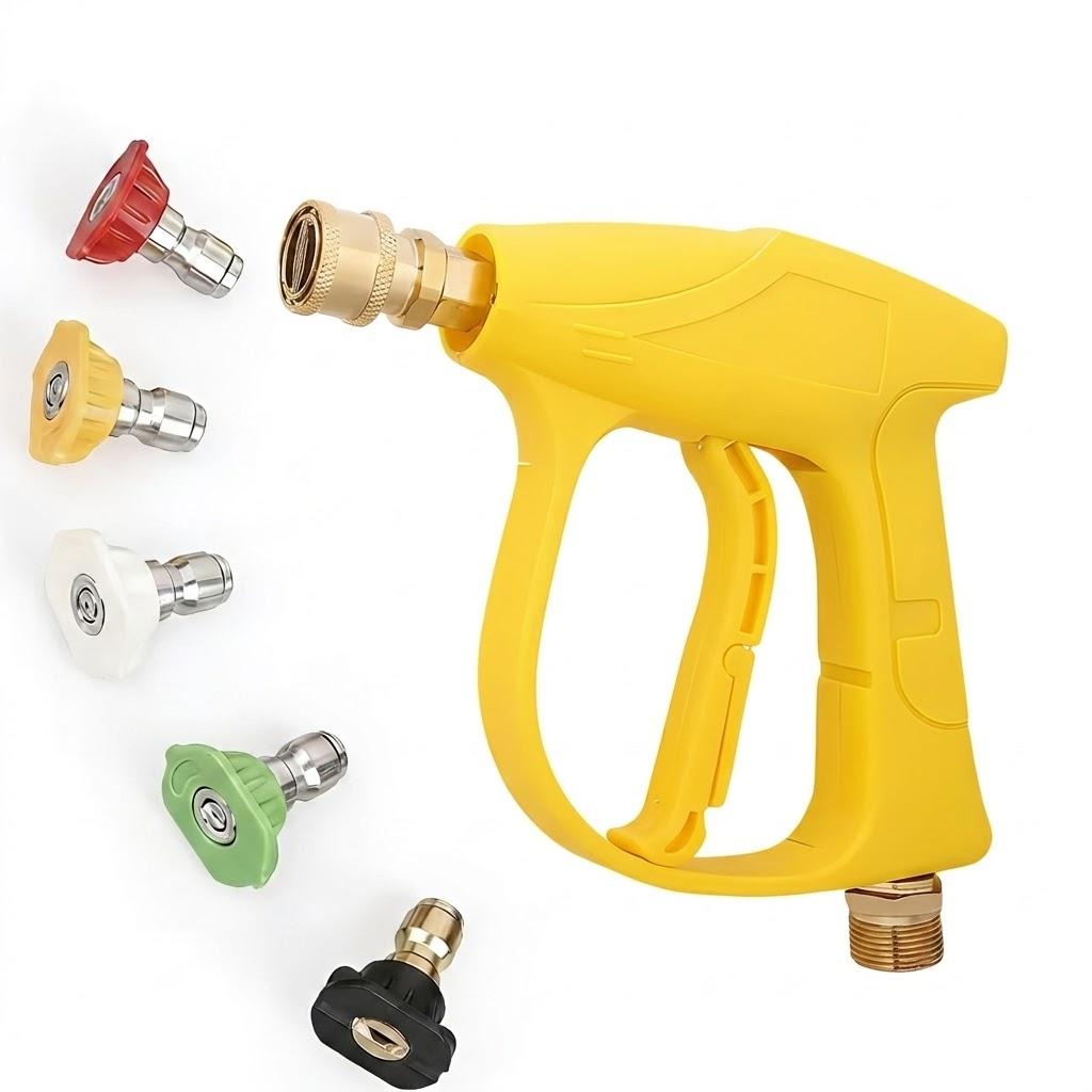 Heavy Duty 4000PSI Pressure Washer Gun, M22-14mm Thread Power Washer Spray Gun with 5-Pack Quick Connect Nozzles