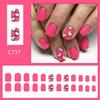 Valentine's Day Press On Nail in Colorful Heart Designs Stick on Nail False Nail Glossy Acrylic Square Nail for Women