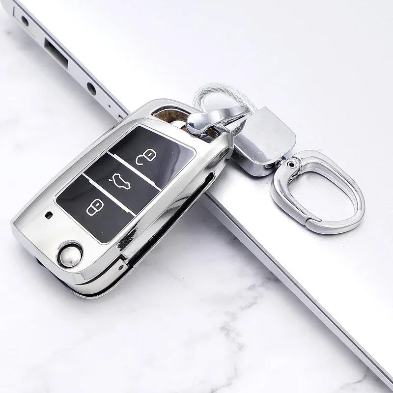 IYSZ8 Car Key Case Cover Bag Keychain for VW Volkswagen MK7 Golf 7 Tiguan MK2 for Seat Ibiza Leon FR 2 Ateca Altea Skoda Octavia A7