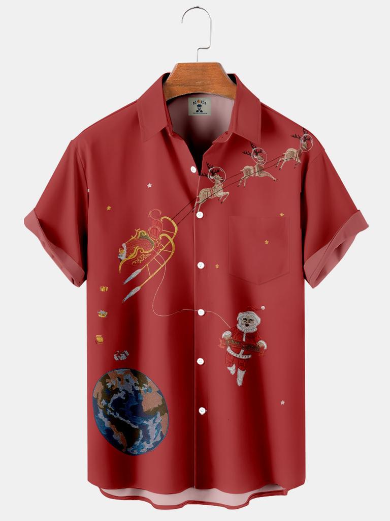 European And American Men'S Hawaiian 3D Printed Shirt Lapel Beach Short-Sleeved Fashion Casual Shirt