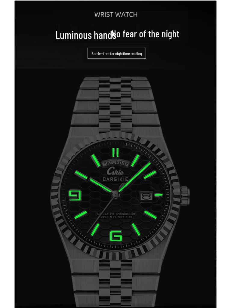 Sternenhimmel-Serie Herren Automatische Mechanische Uhr: Leuchtend, Wasserdicht, Schweizer Quarz für Tag und Nacht